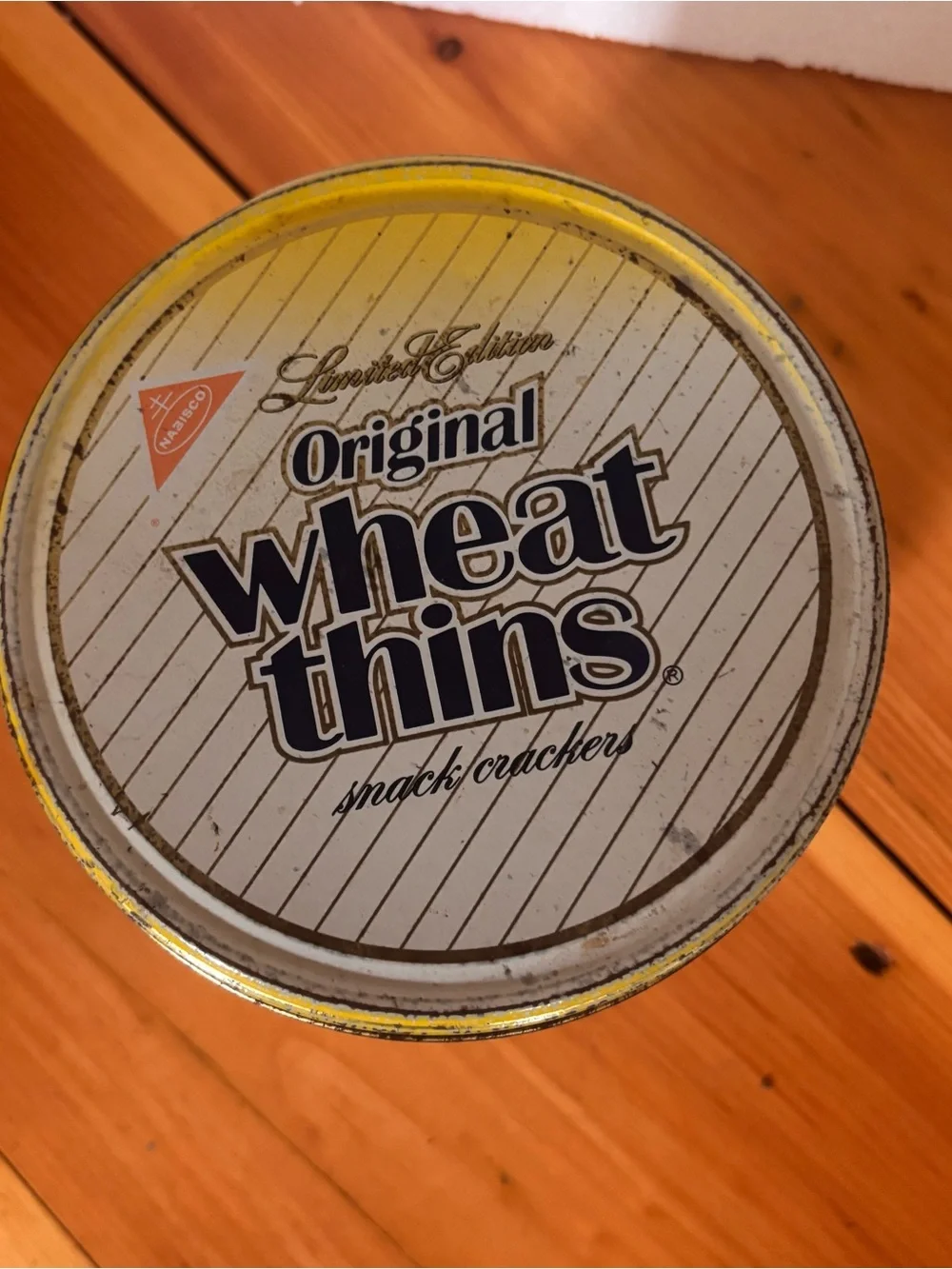 Vintage Nabisco Wheat Thins Limited Edition Yellow Metal Tin